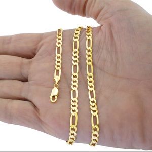 14k yellow gold figaro chain